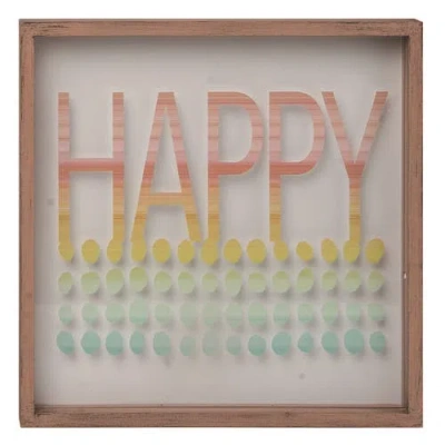 Transpac 10 Inch Multicolor Spring Good Vibes Shadowbox Decor Wall Sign Panels Made Of Wood For Home In Brown