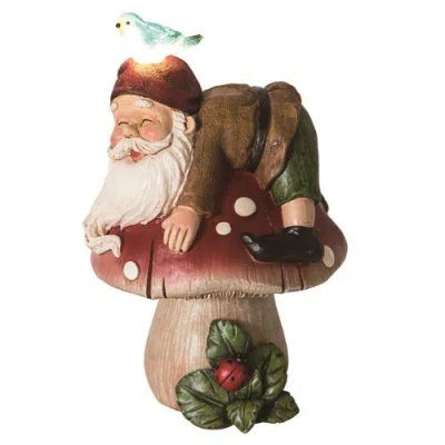 Transpac 10.25 Inch Multicolor Spring Mushroom Gnome Decor Polyresin Decorative Object For Spring Ho