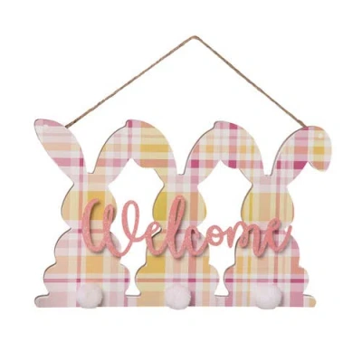 Transpac 11.81 Inch Multicolor Easter Bunny Shaped Wall Decor Decorative Wood Sculpture For Easter H
