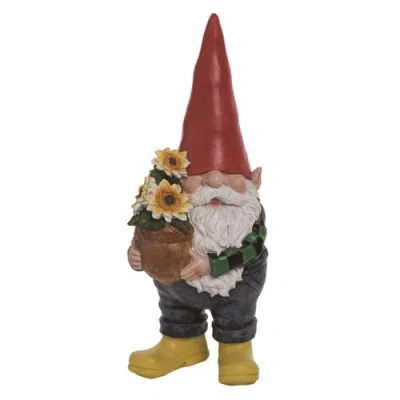 Transpac 12 Inch Multicolor Spring Garden Gnome Figurine Decorative Polyresin Spring Decor