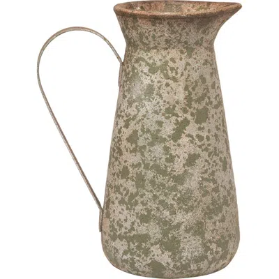 Transpac 12.75 Inch Brown Spring Pitcher Planter Tabletop Decoration For Outdoor Use Polyresin Garde In Green