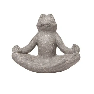 Transpac 13 Inch Gray Spring Zen Frog Birdbath Decorative Polyresin Garden Accent