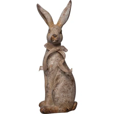 Transpac 18 Inch Mgo Sitting Garden Bunny Resin Multicolored For Spring Home Decor In Brown