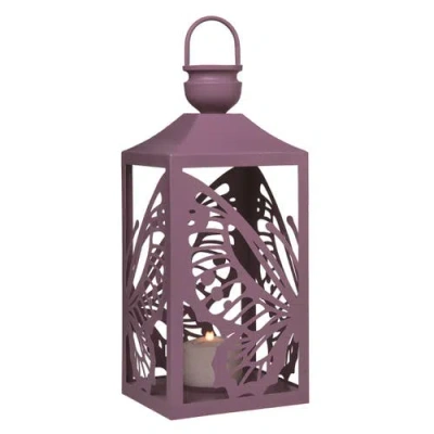 Transpac 19.5 Inch Green Spring Butterfly Lantern Metal Candle Holder For Home Decor In Purple