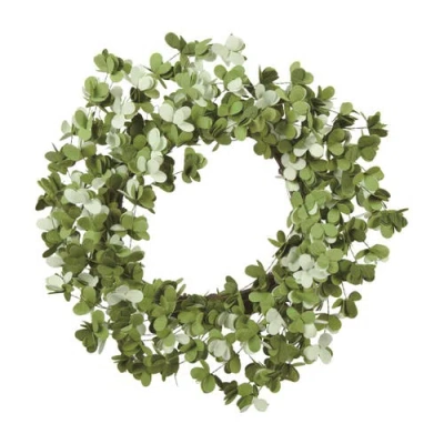 Transpac 22.05 Inch Multicolor Spring Floral Clover Wreath For Home Decor And Seasonal Celebrations In Green