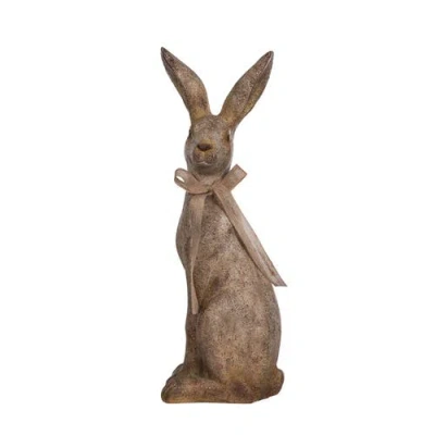 Transpac 24 Inch Mgo Sitting Garden Bunny Resin Multicolored For Spring Home Decor In Brown