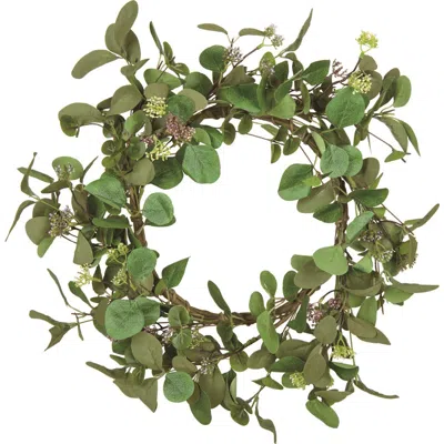 Transpac 24 Inch Multicolor Spring Greenery Bunch Wreath Perfect For Spring Decor And Celebrations