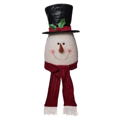 Transpac 30 In. Holiday Snowman In White;red