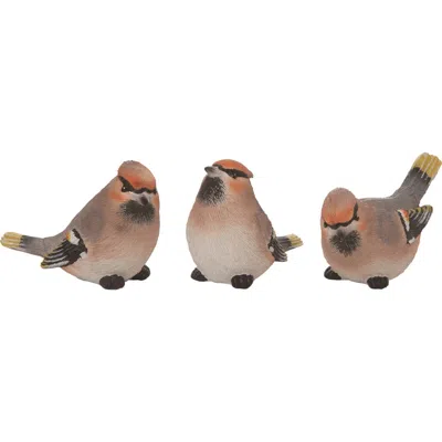 Transpac 3.75" Multicolor Spring Bohemian Wax Wings Set Of 3 Decorative Objects Polyresin Home Decor