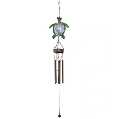 Transpac 39.50 Inch Bronze Spring Tropical Turtle Wind Chime With Bells Perfect For Spring Decor In Multi