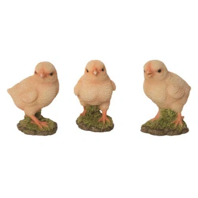 Transpac 4.1 Inch Yellow Spring Baby Chick Figurines Set Of 3 Decorative Polyresin Spring Decor