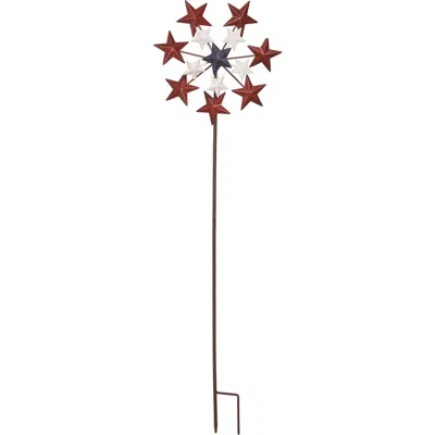 Transpac 42 Inch Multicolor Spring Kinetic Yardstake Decorative Metal Garden Stake For Outdoor Decor