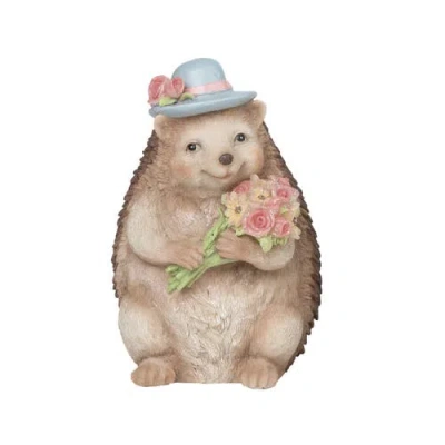 Transpac 4.25 Inch Brown Spring Light Up Hedgehog Figurine Decorative Polyresin Home Decor