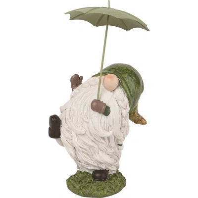 Transpac 4.25 Inch White Spring Rainy Day Gnome Figurine Decorative Polyresin Spring Decor