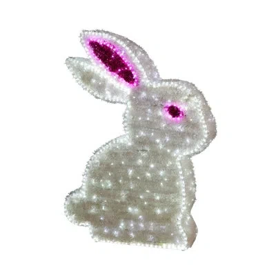 Transpac 55" Led Outdoor Sitting Bunny Easter Lawn Decorations In Multicolored