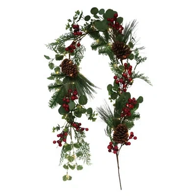 Transpac 6' Led Christmas Garland 50 Led Lights Holiday Decor In Green