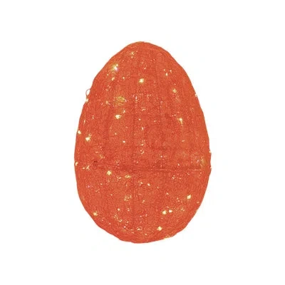 Transpac 60" Led Outdoor 3d Lt. Orange Easter Egg Lawn Decorations