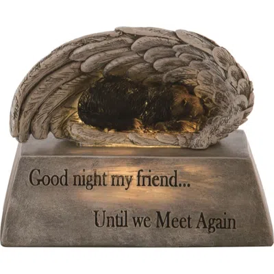 Transpac 6.75 Inch Gray Spring Solar Memorial Stone Decor Polyresin Decorative Object For Spring In Brown