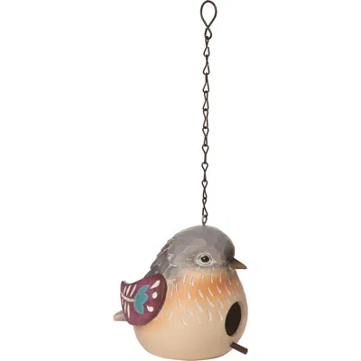 Transpac 7.25 Inch Multicolor Spring Birdhouse With Flowers Polyresin Decorative Bird And Insect Hou