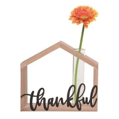 Transpac 7.5 Inch Multicolor Spring House Bud Vase Decorative Wood Accent For Home Decor