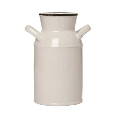 Transpac 7.5 Inch White Ceramic Spring Vintage Milk Jug Decorative Object For Home Decor And Tableto In Neutral