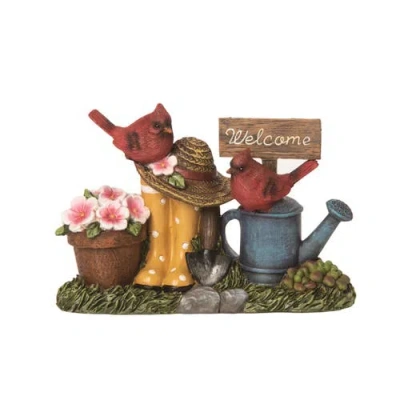 Transpac 8 Inch Multicolor Spring Garden Cardinal Decor Polyresin Decorative Object For Home And Gar