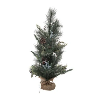 Transpac Artificial Green Christmas Mixed Greenery Tree With Bells