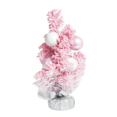 Transpac Artificial Multicolored Christmas Celebration Tree In Pink