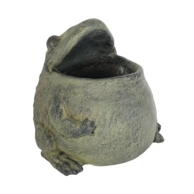 Transpac Big Mouth Frog Figurine Green Resin Decorative Accent For Spring Home Decor Perfect Gift Fo