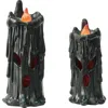 Transpac Black Halloween Creepy Candle Set Of 2 Decorative Accent In Black