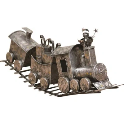 Transpac Bronze Christmas Festive Metal Train In Brown