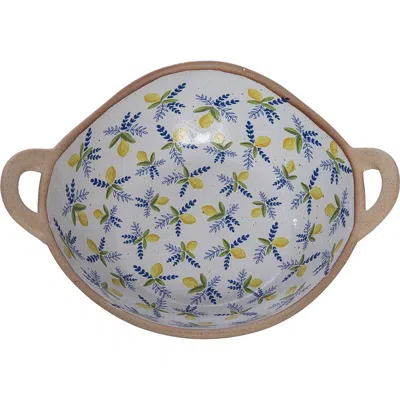 Transpac Ceramic Citrus Bowl Multicolored For Spring Serving And Entertaining