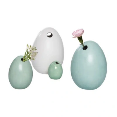 Transpac Ceramic Egg Vases Set Of 4 Multicolored For Floral Display And Home Decor
