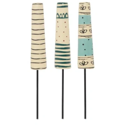 Transpac Ceramic Floral Dragonfly Perch Set Of 3 Spring Home Decorations For Spring And Summer Decor In Multi