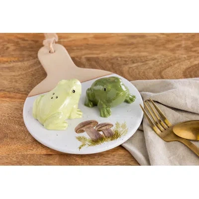 Transpac Ceramic Frog Salt And Pepper, Salt And Pepper Shaker, Green, Ceramic, Table, Kitchen, Spring, Tablet