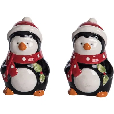 Transpac Ceramic Penguin Salt And Pepper Shaker Set In Multi