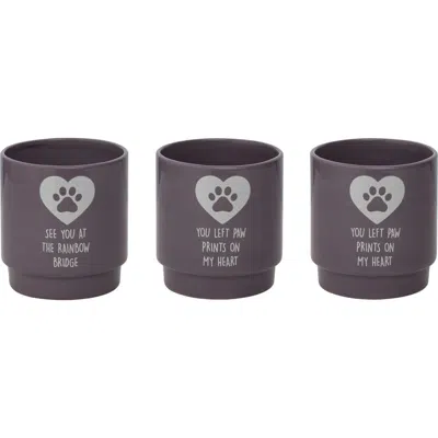 Transpac Ceramic Pet Memorial Planters Set Of 3 For Spring And Summer Home Decor In Gray