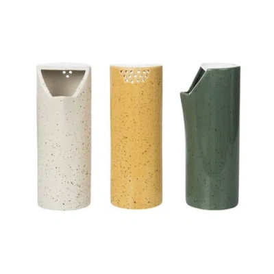 Transpac Ceramic Plant Shower Set Of 3 Decorative Planters For Home Spring Decor In Multi