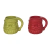 Transpac Ceramic Santa Mug Set Of 2 Holiday Drinkware For Christmas In Multi