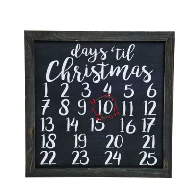 Transpac Christmas Advent Countdown With Magnetic Wreath In Black