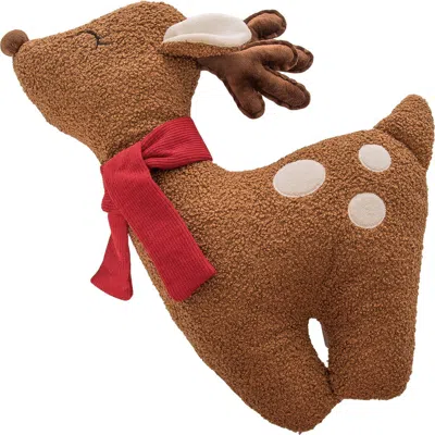 Transpac Christmas Reindeer Shaped Throw Pillow In Red
