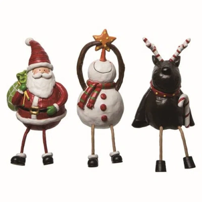 Transpac Christmas Resin Love Peace Shelf Sitter Set Of 3 Decorations In Multi