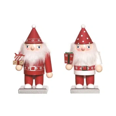 Transpac Christmas Wood Gnome Nutcracker Set Of 2 Home Decorations In Multi