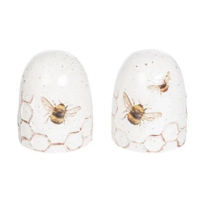 Transpac Dolomite Bee Salt And Pepper Set Of 2, Salt And Pepper Shaker, Beige, Ceramic, Table, Kitchen, Sprin