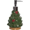 Transpac Dolomite Bow Tree Soap Dispenser Ceramic Christmas Decor In Multi