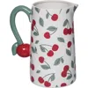 Transpac Dolomite Cherry Pitcher Multicolored For Spring Serving And Entertaining In Multi