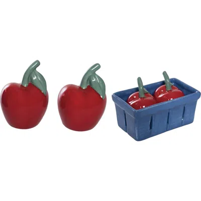 Transpac Dolomite Cherry Salt And Pepper Shakers In Multi