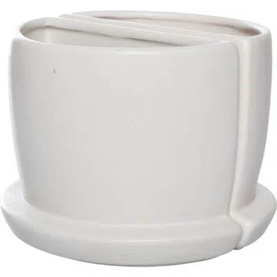 Transpac Dolomite Cream Planter Bookends Set Of 2 White For Spring Garden Decor