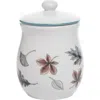 Transpac Dolomite Homestead Cookie Jar White Ceramic Fall Harvest Design In White