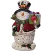 Transpac Dolomite Light Up Snowman With Gift Box In Multi